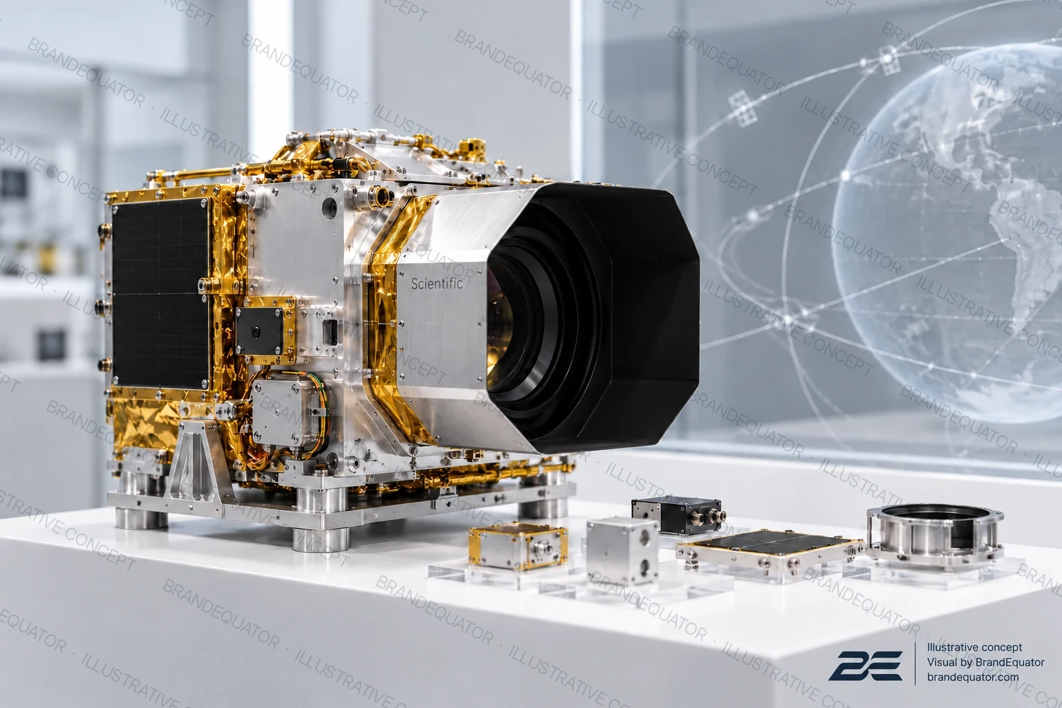 Scientific satellite sensing payload with precision optical aperture